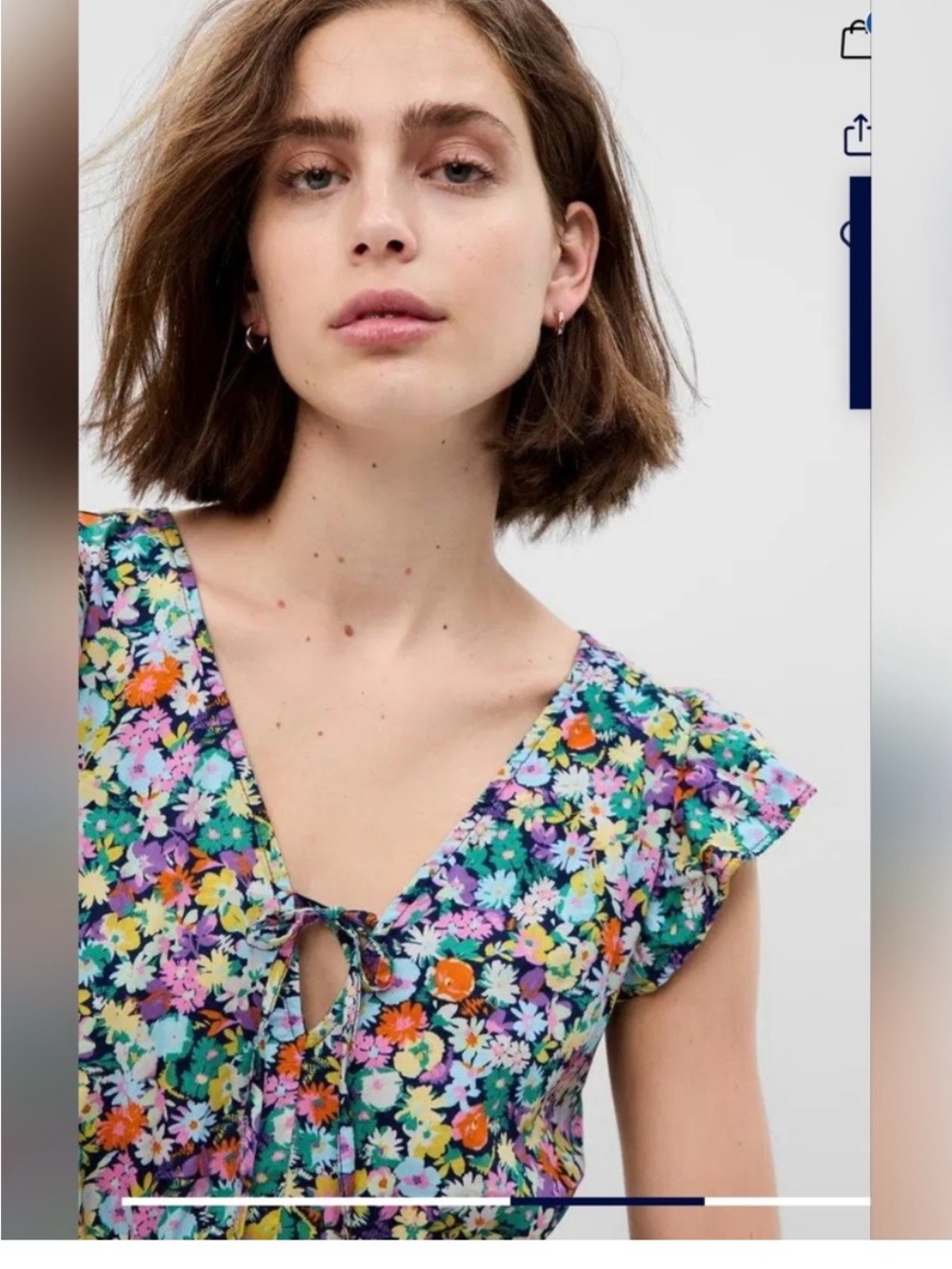 GAP Floral Ruffle Midi Dress in Multicolor - Picture 3 of 11